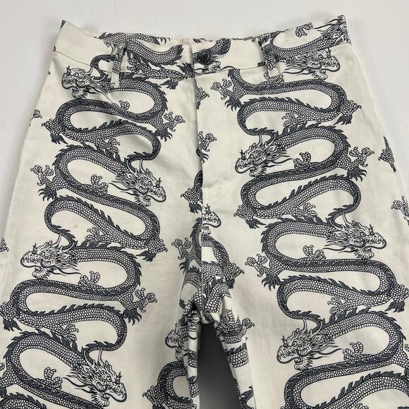 MOTEL Rocks Zoven Trousers Dragon Rope White High Waist 32" Inseam Size M - Picture 3 of 14